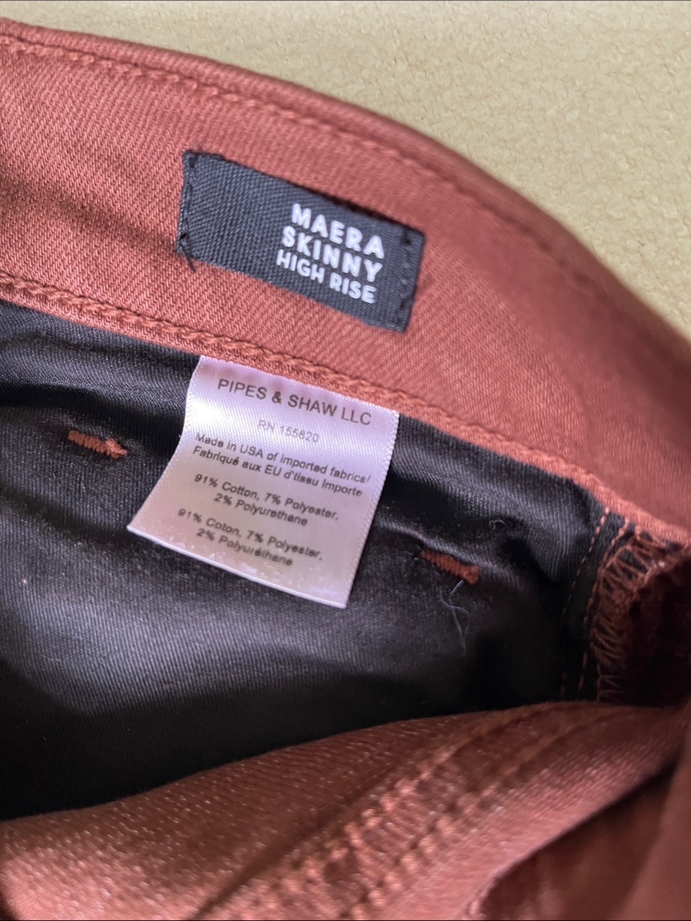 Veronica Beard Button-Fly Skinny highrise Jeans in Burnt Copper/brown - Picture 3 of 6